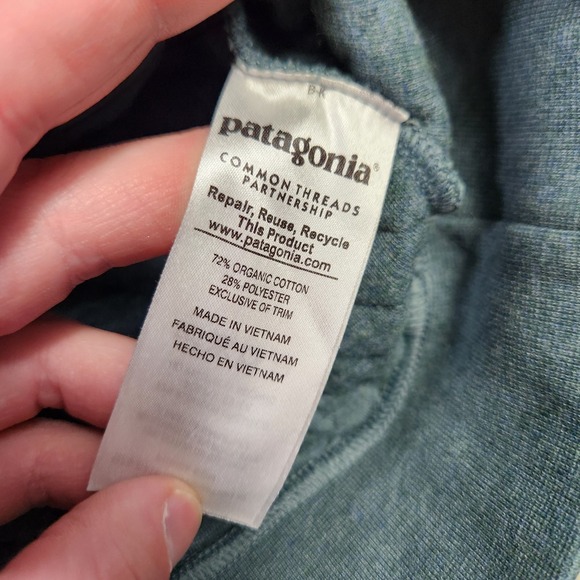 Patagonia Sweatshirt Women Medium Quilted Snap T Pullover Organic Cotton Gray - Picture 7 of 12